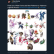 Screenshot of a tweet featuring several new Pokémon.